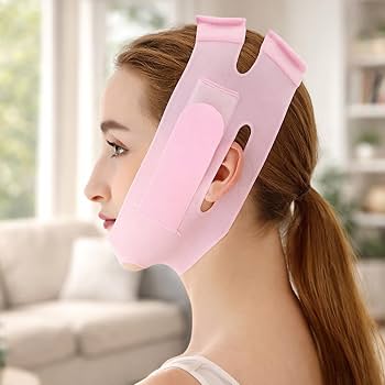 گن غبغب اورجینال V Shape سفید روی صورت خانم برای لیفت فک و کاهش غبغب
